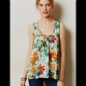 Anthropologie Multicolor Floral Tank Top